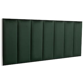 Cabeceira Casal Estofada Kit 7 Placas Reta - Veludo Verde Musgo