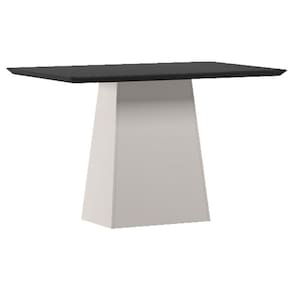 Mesa de Jantar 120 cm Barbara com Vidro Off White Preto – New Ceval