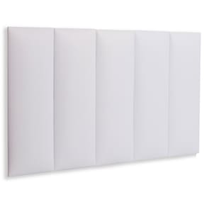 Cabeceira Solteiro Estofada Kit 5 Placas Reta - Courino Branco