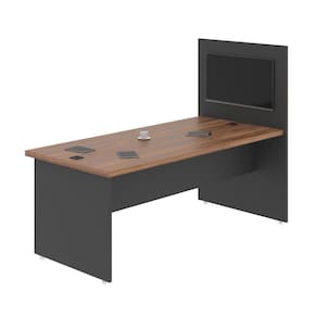 Mesa Com Painel Clat Noce Preto