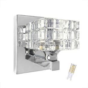 Arandela De Cristal K9 Interna Prata Cabeceira Bet38 + Led