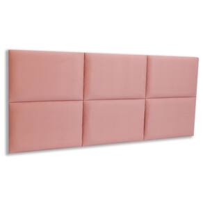 Cabeceira Casal Estofada Kit 6 Placas Retangular - Veludo Rosê