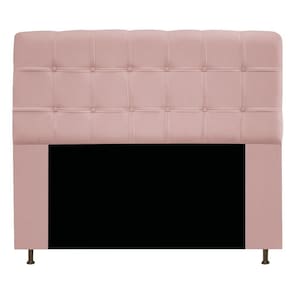 Cabeceira Mel 140 Cm Casal Com Botonê Suede Rosê