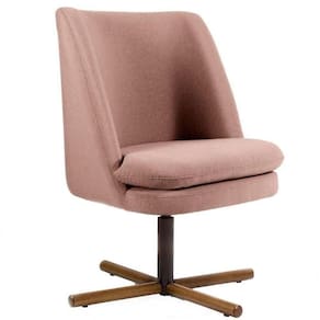 Poltrona Decorativa Sala De Estar Pérsia Giratória Base Xis Madeira Algodão Rose - Domi