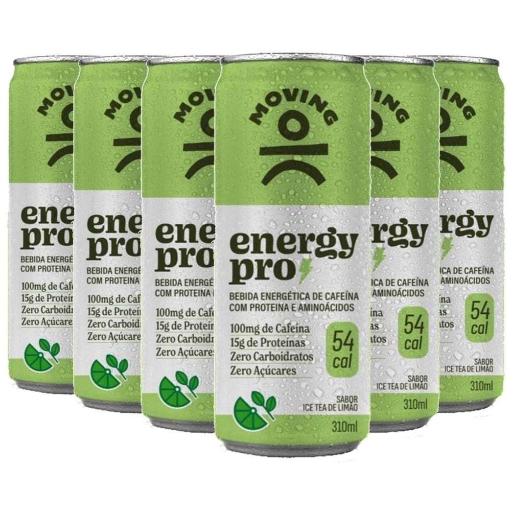 Kit 6Und Suplemento Moving Energy Pro Ice Tea Limão 310Ml