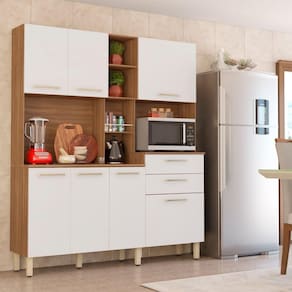 Kit Cozinha Com 7 Portas E 2 Gavetas Amendola Branco Encanto