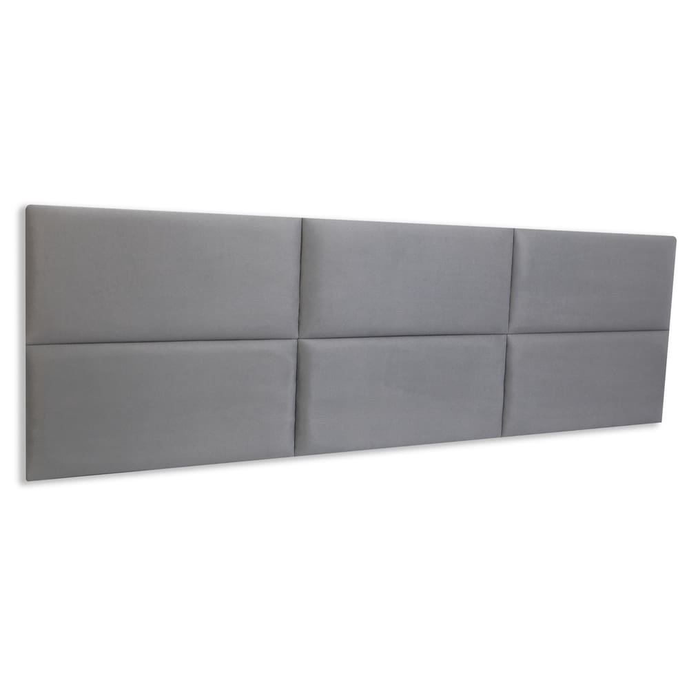 Cabeceira King Estofada Kit 6 Placas Retangular - Suede Cinza
