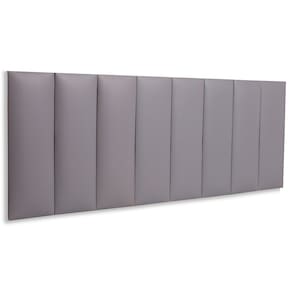Cabeceira Queen Estofada  Kit 8 Placas  Reta - Courino Cinza