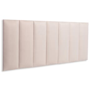 Cabeceira Casal Estofada  Kit 7 Placas  Reta - Suede Creme / Off White