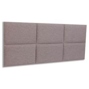 Cabeceira Casal Estofada Kit 6 Placas Retangular - Linho Castor