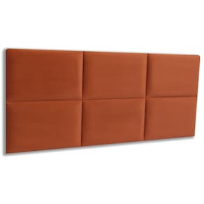 Cabeceira Casal Estofada Kit 6 Placas Retangular - Veludo Terracota