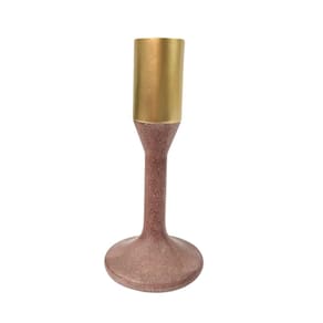 Castiçal Marrom E Dourado 20X9Cm Candelabro Resina G