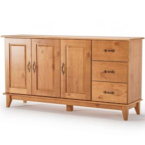 Buffet Aparador Madeira Maciça 3 Portas 3 Gavetas 156 cm Bella