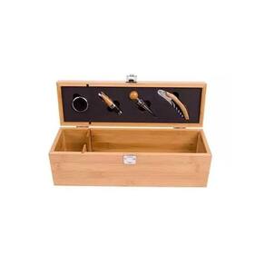 Mimo Style Conjunto Acessórios Porta Vinho 5 Pçs Caixa Bambu