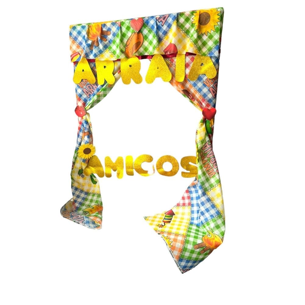 Painel Quadro Moldura Para Festa Junina Arraia Amigos 75Cm