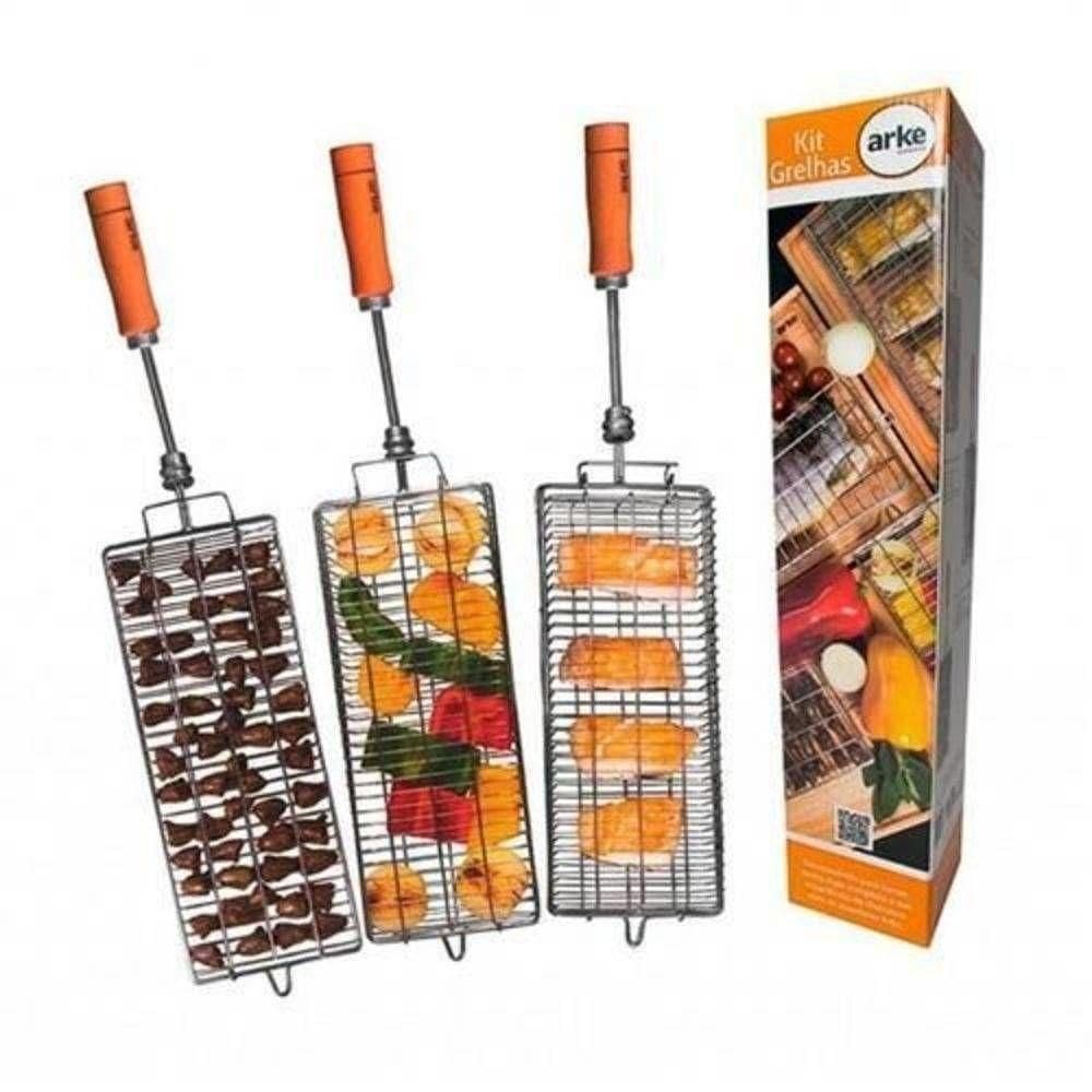 Kit De Espetos Grelha Para Churrasqueiras Cris/Crid - Arke