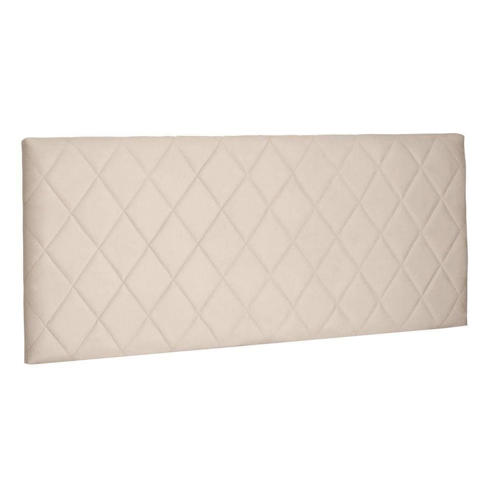 Cabeceira Estofada Box Casal King Esmeralda 195cm Bege