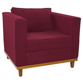 Poltrona Decorativa Europa Suede Bordô