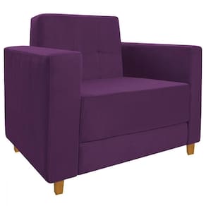 Poltrona Decorativa Denver Suede Roxo