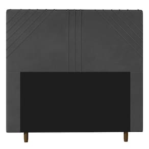 Cabeceira Cama Box Solteiro Lisboa 90cm Veludo Cinza