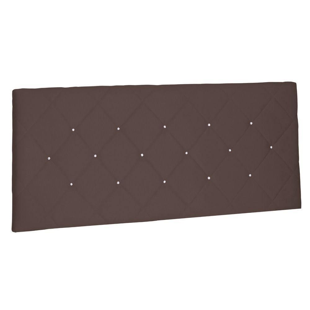 Cabeceira Painel Estofada Box Casal King Tânia 195cm Café