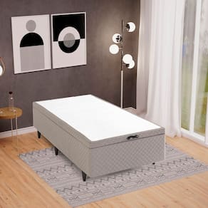 Base Box Baú Solteiro 88x188x35cm Merida Bege