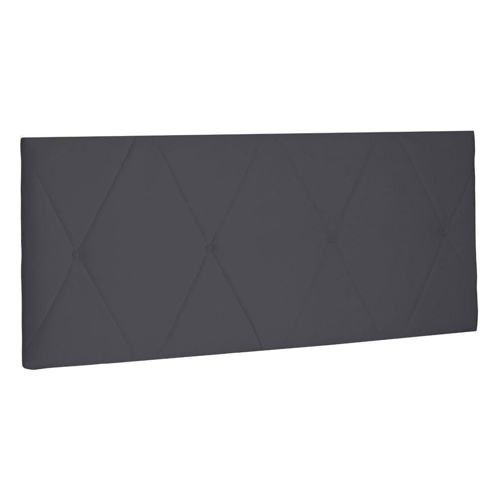 Cabeceira Painel Estofada Cama Box Casal 140cm Suede Cinza
