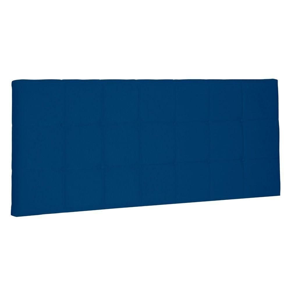 Cabeceira Painel Estofada Box Casal King 195cm Azul Marinho