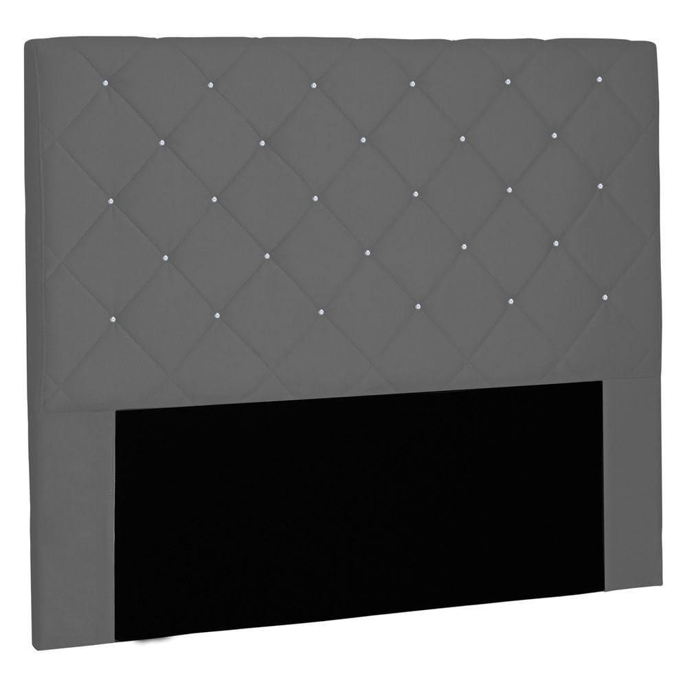 Cabeceira Estofada Box Casal Queen Size Tânia 160cm Cinza
