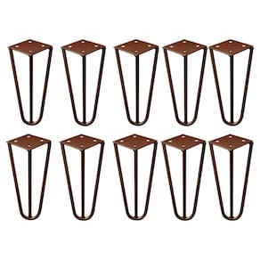 Kit 10 Pés De Metal 25 Cm Rack E Puffs Bronze