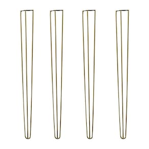Kit 4 Pés De Metal 90 Cm Aparador E Mesa De Canto Dourado