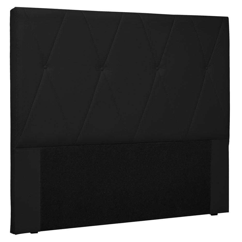 Cabeceira Estofada Cama Box Casal King Size 195cm Preto