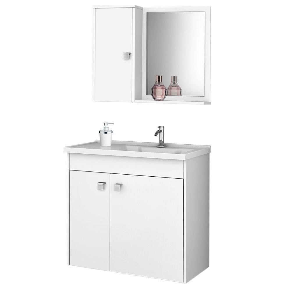 Gabinete Com Cuba E Armário Lavanda Branco