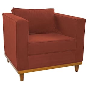 Poltrona Decorativa Europa Suede Terracota