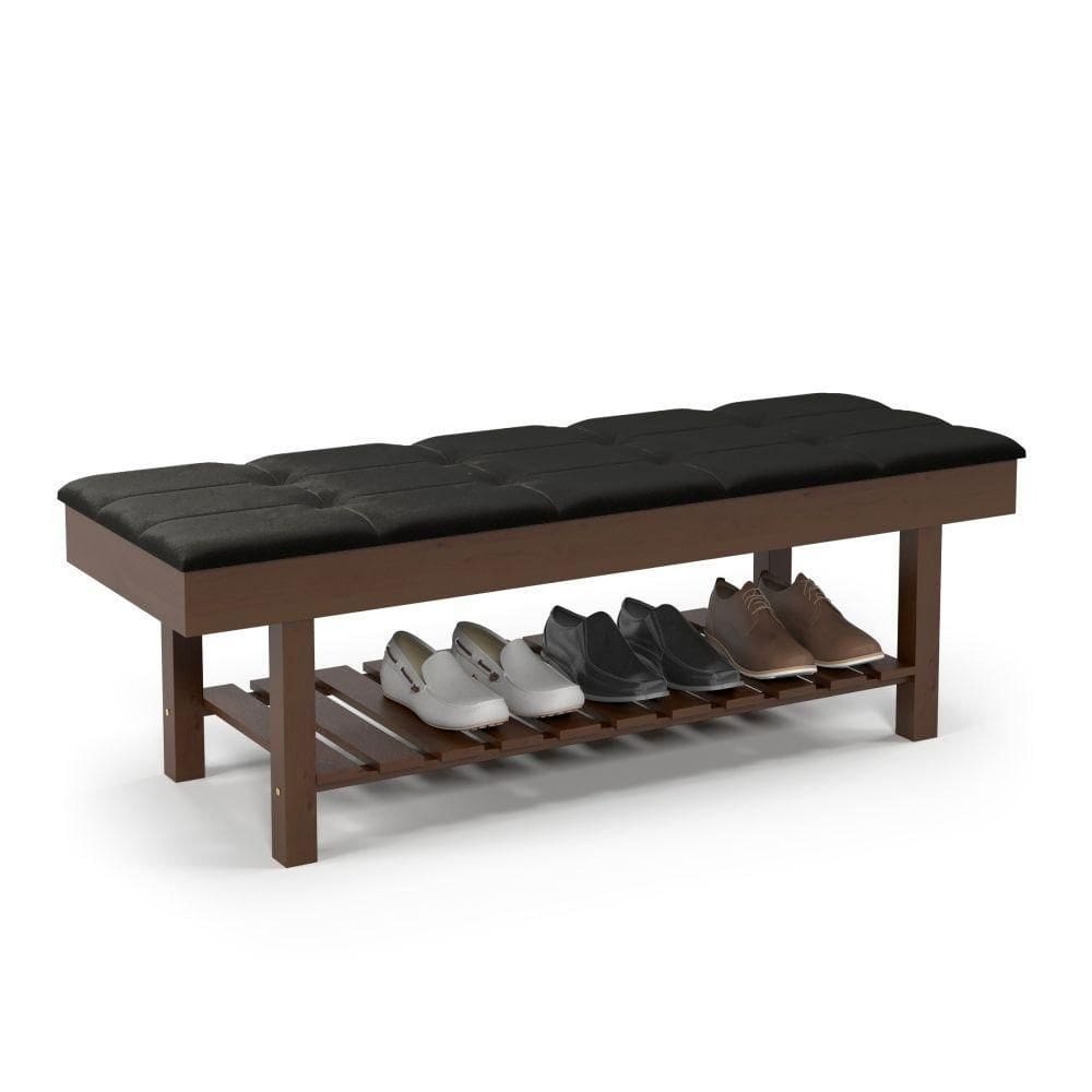Banco Sapateira Tóquio Almofadada Preto
