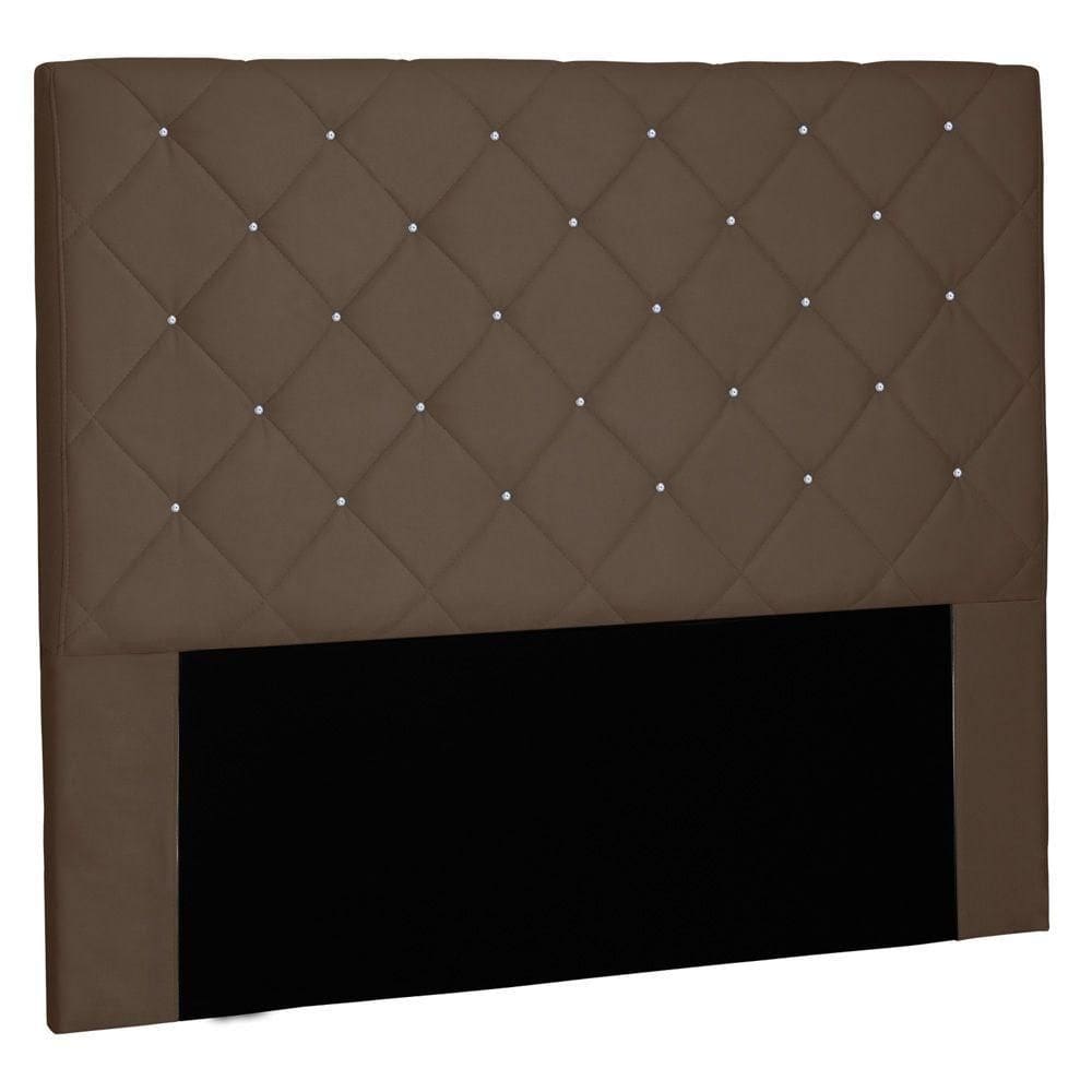 Cabeceira Estofada Box Casal King Size Tânia 195cm Caramelo