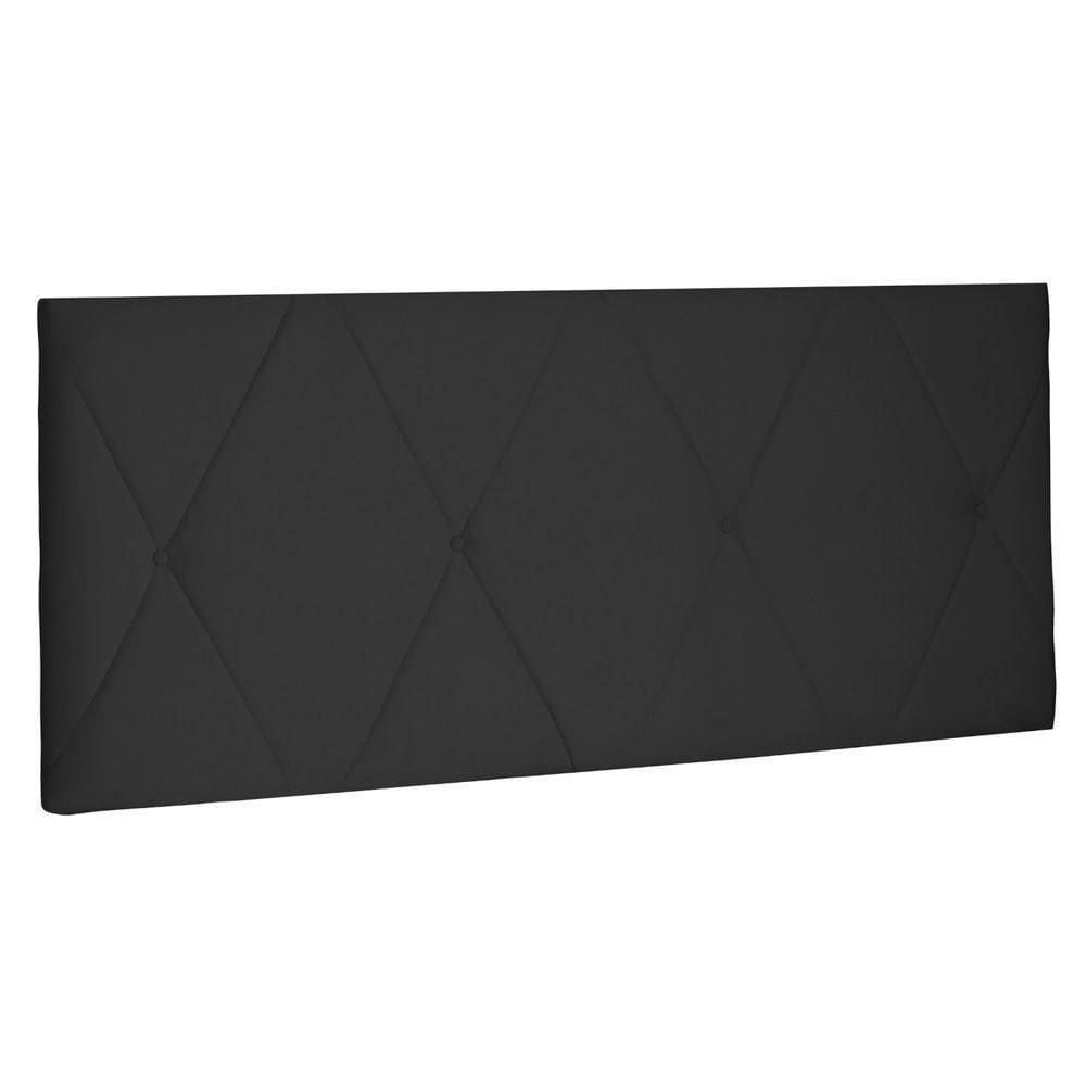 Cabeceira Painel Estofada Cama Box Casal 140cm Suede Preto