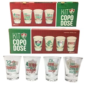 Kit 8Un Copo Dose Shot 60Ml Pinga Cachaça Time Fluminense