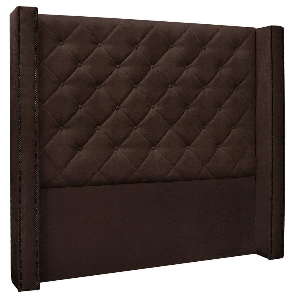 Cabeceira Estofada Box Casal King Size Alteza 195cm Café