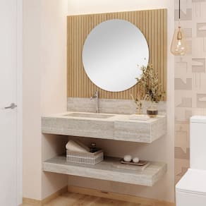 Prateleira em Porcelanato para Banheiro Ripy 100cm Travertino