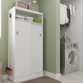 Armário Utilitário Lavanderia 2 Portas Branco Carraro