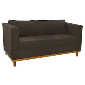 Sofá 2 Lugares Europa Suede Marrom