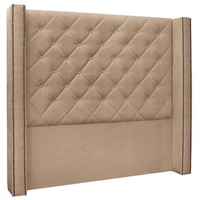Cabeceira Estofada Box Casal Queen Size Alteza 160cm Bege