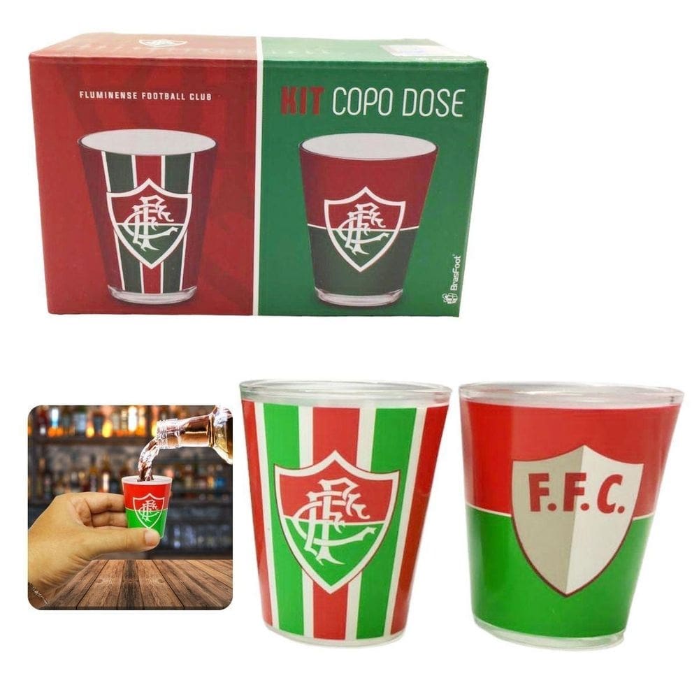 Copo Dose Shot 60Ml 2Un Pinga Cachaça Time Fluminense