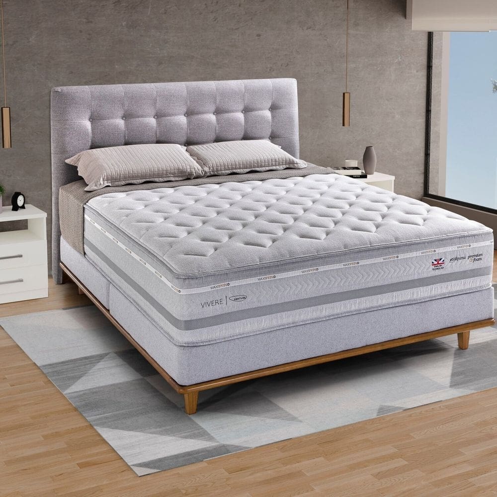 Base Box King 193x203x15cm Cinza