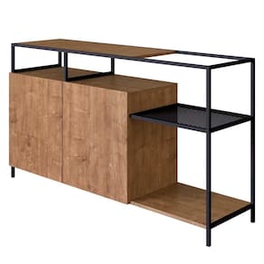 Buffet Para Sala De Jantar 2 Portas Pés Metálicos preto