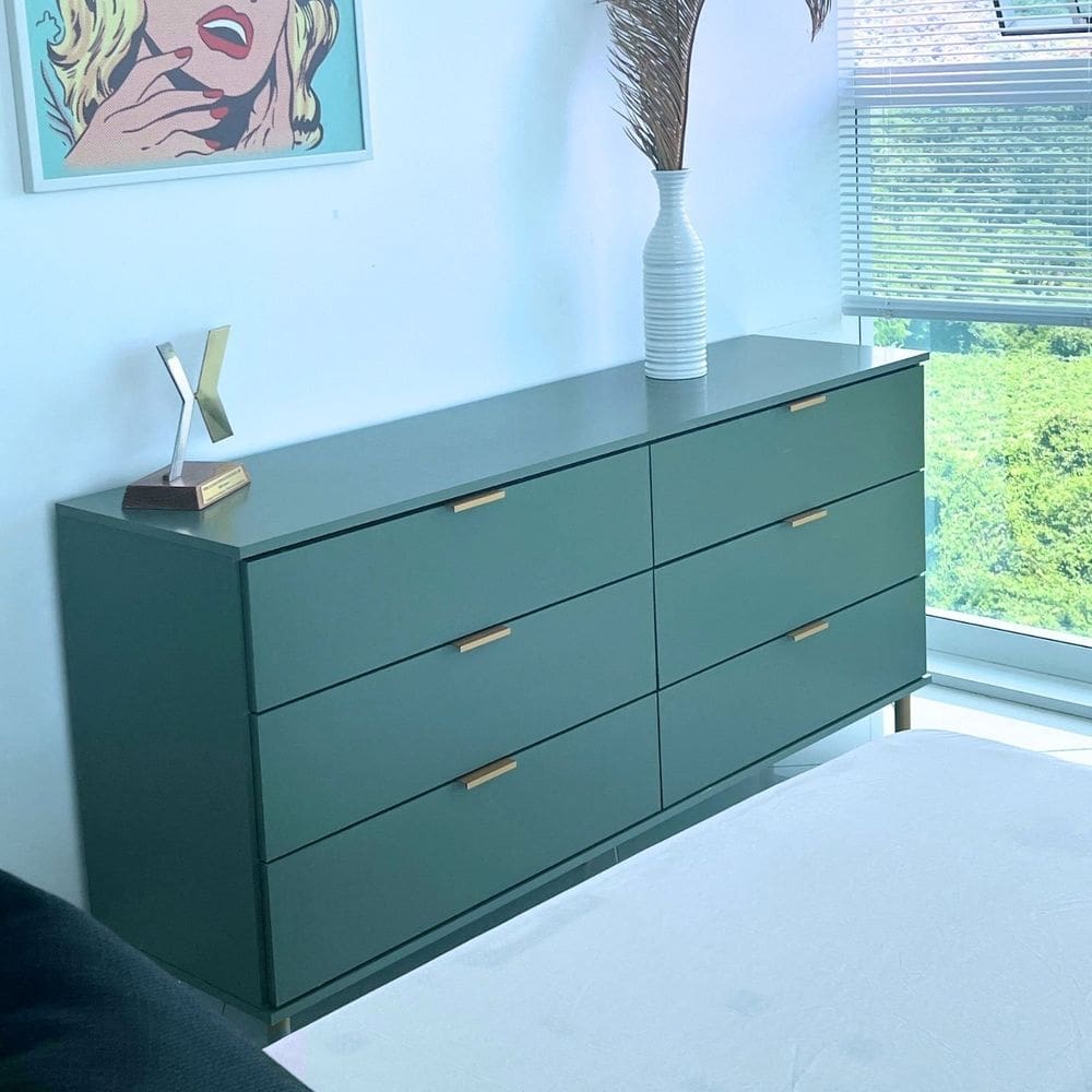 Cômoda 6 Gavetas Mdp/mdf Dm-243 Verde Oliva