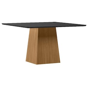 Mesa de Jantar 135x135 cm Barbara com Vidro Ype Preto – New Ceval