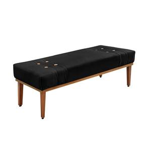 Divã Recamier Banco Base Madeira para Quarto Gênova 140cm Suede S04 - D`Rossi