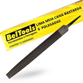 Kit C/ 12 Lima Meia Cana Bastarda 6 Pol Beltools